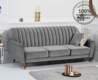 ELISE/COLETTE GREY VELVET SOFA BED - RRP £749: LOCATION - B3