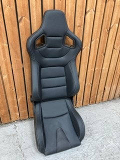 BUCKET STYLE CAR SEAT IN BLACK LEATHER: LOCATION - B7