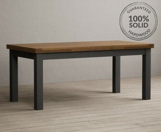 BUXTON/HAMPSHIRE/ROMNEY 6FT X 3FT PAINTED EXT DINING TABLE - CHARCOAL - RRP £599: LOCATION - B4