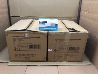 2 X BOXES OF 2000 M-SAFE 5055 DISPOSABLE SURGICAL FACE MASK: LOCATION - BR9