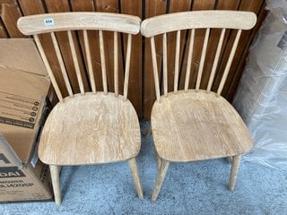 SET OF 2 LOAF.COM NATTERBOX DINING CHAIRS IN OAK RRP - £460: LOCATION - A1