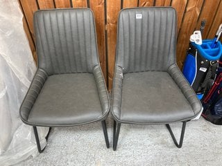 PAIR OF JOHN LEWIS & PARTNERS BROOKS SIDE CHAIRS IN CHARCOAL - RRP £133: LOCATION - A2