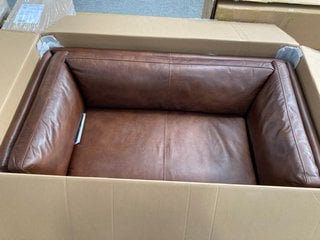 HALO GROUCHO SMALL 2 SEATER SOFA IN ANTIQUE WHISKEY LEATHER - RRP £1498: LOCATION - B6