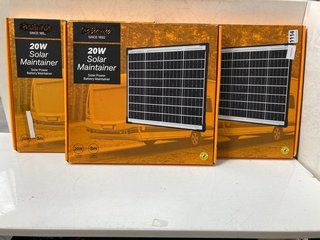 3 X 20W SOLAR BATTERY MAINTAINERS: LOCATION - BR7