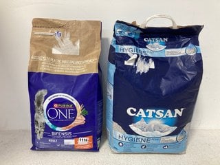 PURINA ONE ADULT CAT FOOD 6KG BBE: 11/25 TO INCLUDE CATSAN HYGIENE PLUS CAT LITTER: LOCATION - BR7