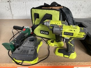 RYOBI CORDLESS IMPACT DRIVER TO INCLUDE RYOBI 3 SPEED CORDLESS IMPACT DRIVER & BOSCH CORDLESS GRINDER: LOCATION - BR16