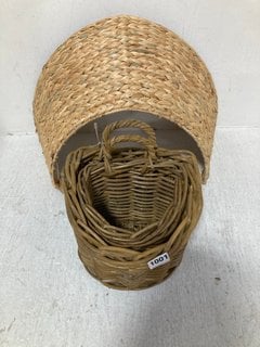 QTY OF ASSORTED NKUKU HOMEWARE TO INCLUDE ZAWA RATTAN HANGING BASKET IN NATURAL: LOCATION - CR1