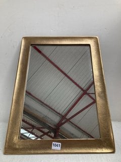 NKUKU YADUR SMALL RECTANGULAR WALL MIRROR IN ANTIQUE BRASS FRAME: LOCATION - CR3