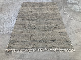 NKUKU MANADO LARGE FLOOR RUG IN NATURAL/INDIGO WEAVE DESIGN : SIZE 120 X 180CM: LOCATION - CR5