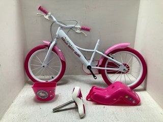 HELLO KITTY CHILDRENS BICYCLE IN WHITE AND PINK: LOCATION - CR6