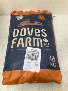 DOVES FARM ORGANIC STRONG WHITE BREAD FLOUR 16KG: LOCATION - CR8