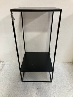 LA REDOUTE HIBA 2 TIER PEDESTAL SIDE TABLE IN BLACK METAL FINISH - RRP £120: LOCATION - DR9