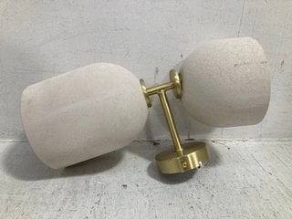 LA REDOUTE BOLODIA PAPER MACHE 2 LIGHT WALL SCONCE LIGHT IN BRASS AND NATURAL FINISH - RRP £110: LOCATION - DR8