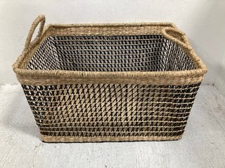 LA REDOUTE KEZIA RECTANGULAR WOVEN STYLE GRASS STORAGE BASKET IN NATURAL FINISH: LOCATION - DR8