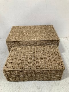 LA REDOUTE SET OF 2 RITAMA WICKER STYLE STORAGE TRUNKS IN NATURAL FINISH: LOCATION - DR7