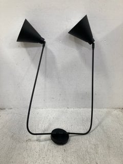 LA REDOUTE HIBA DOUBLE ARTICULATED METAL WALL LAMP IN BLACK - RRP £135: LOCATION - DR7