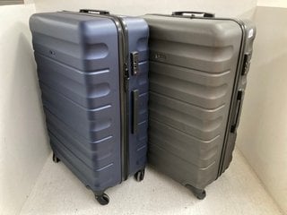 JOHN LEWIS & PARTNERS LARGE HARD SHELL SUITCASE IN BLUE TO INCLUDE JOHN LEWIS & PARTNERS HARD SHELL SUITCASE IN GREY: LOCATION - BR1