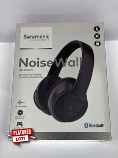 SARAMONIC BLUETOOTH 5.0 ANC NOISE-CANCELLING OVER THE EAR WITH 40MM DRIVERS AND LEATHER EARPADS WIRELESS HEADPHONES (ORIGINAL RRP - £95) IN BLACK: MODEL NO SR-BH600 (WITH BOX & ALL ACCESSORIES) [JPTM