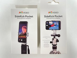 QTY OF 2 BENRO MEVIDEO SIDEKICK POCKET SMARTPHONE ADAPTERS (ORIGINAL RRP - £80) IN SILVER: MODEL NO BMSPKTSLV (WITH BOX & ALL ACCESSORIES, UNUSED RETAIL) [JPTM125205]. THIS PRODUCT IS FULLY FUNCTIONA