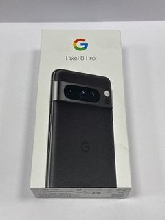 GOOGLE PIXEL 8 PRO 5G 128 GB SMARTPHONE (ORIGINAL RRP - £749) IN OBSIDIAN: MODEL NO GC3VE (WITH BOX & ALL ACCESSORIES) [JPTM124996]. (SEALED UNIT). THIS PRODUCT IS FULLY FUNCTIONAL AND IS PART OF OUR