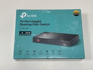 TP-LINK 10-PORT GIGABIT DESKTOP POE+ NETWORK SWITCH (ORIGINAL RRP - £79) IN BLACK: MODEL NO TL-SG1210P(UN, WITH BOX & ALL ACCESSORIES) [JPTM125142]. (SEALED UNIT). THIS PRODUCT IS FULLY FUNCTIONAL AN