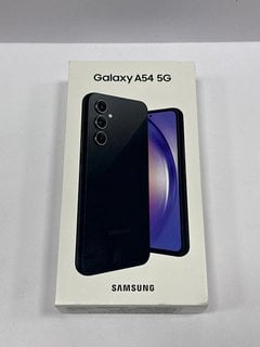 SAMSUNG GALAXY A54 5G ENTERPRISE EDITION 128 GB SMARTPHONE IN AWESOME GRAPHITE: MODEL NO SM-A546B/DS (WITH BOX & ALL ACCESSORIES, UNUSED RETAIL) [JPTM124994]. THIS PRODUCT IS FULLY FUNCTIONAL AND IS