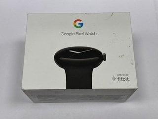 GOOGLE PIXEL WATCH SMARTWATCH IN MATTE BLACK STAINLESS STEEL CASE/ OBSIDIAN ACTIVE BAND: MODEL NO GQF4C, G943M/ G77PA (WITH BOX & ALL ACCESSORIES) [JPTM125080]. (SEALED UNIT). THIS PRODUCT IS FULLY F