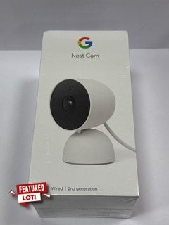 GOOGLE NEST CAM, INDOOR, WIRED, 2ND GENERATION HOME SECURITY (ORIGINAL RRP - £89) IN SNOW: MODEL NO GJQ9T (WITH BOX & ALL ACCESSORIES) [JPTM125116]. (SEALED UNIT). THIS PRODUCT IS FULLY FUNCTIONAL AN