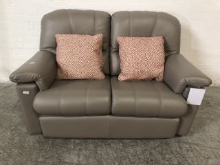 DARK GREY 2 SEATER LEATHER SOFA