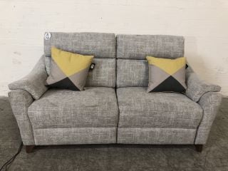 LIGHT GREY 2 SEATER FABRIC RECLINER SOFA