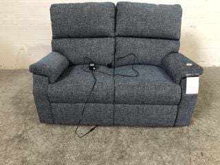 GUN METAL GREY FABRIC RECLINER 2 SEATER SOFA