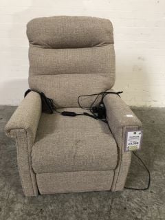 HONEYCOMB CREAM FABRIC RECLINER ARM CHAIR