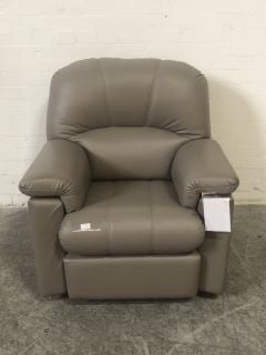 STEEL GREY 1 SEATER LEATHER  ARM CHAIR