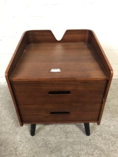 MAHOGANY 2 DRAW SIDE TABLE