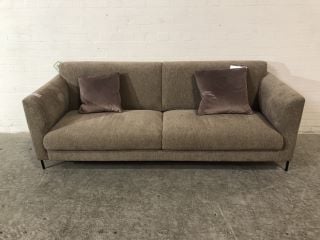 2 SEATER LARGE  LIGHT GREY SOFA WITH BLACK LEGS