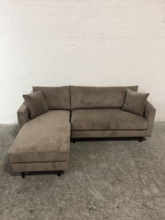 3 SEATER "L" SHAPED SOFA LIGHT GREY COLOURED