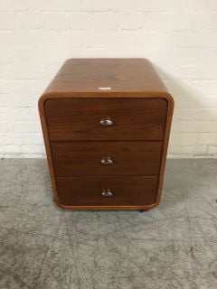 ROSEWOOD COLOURED 3 STEP SIDE TABLE DRAWERS