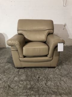 FERRARI LIGHT TAN COLOURED CATEGORY 2 LEATHER ARMCHAIR RRP £1629