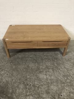 RUSTIC 2 DRAWER COFFEE TABLE WITH SOFT CLOSE ANTI SLAM DAMPER SPRINGS