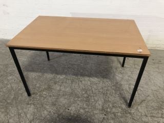 OAK TABLE WITH BLACK STEEL LEGS