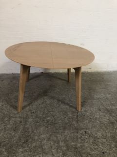 LIGHT OAK CIRCULAR EXTENDABLE DINING ROOM TABLE