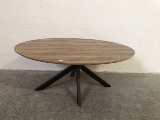 NEW LIGHT OAK DINING ROOM OVAL TABLE WITH BLACK LEGS