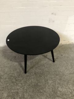 MIDNIGHT BLACK 3 LEGGED CIRCULAR COFFEE TABLE