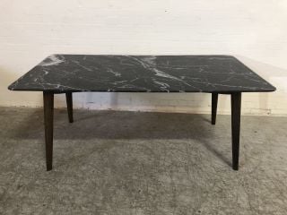 BLACK MARBLE EFFECT 4 LEGGED DINING ROOM TABLE