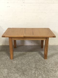 NATURAL  OAK 4 LEGGED EXTENDABLE DINING ROOM TABLE