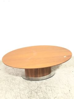 NATURAL OAK CORK STYLE CIRCULAR COFFEE TABLE