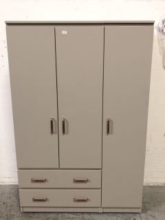 3 DOOR 2 DRAW SOLID GREY WARDROBE