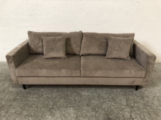 2 SEATER DARK GREY CORDUROY FABRIC SOFA