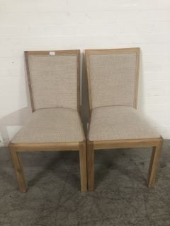 X 2 OFF WHITE FABRIC ACCENT CHAIRS