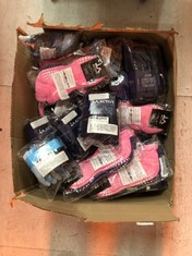 QUANTITY OF ASSORTED ITEMS TO INCLUDE LA ACTIVE KNEE HIGH GRIP SOCKS - 5 PAIRS - BABY TODDLER NON SLIP/SKID COTTON (NAVY BLUE, 4-6 YEARS): LOCATION - B